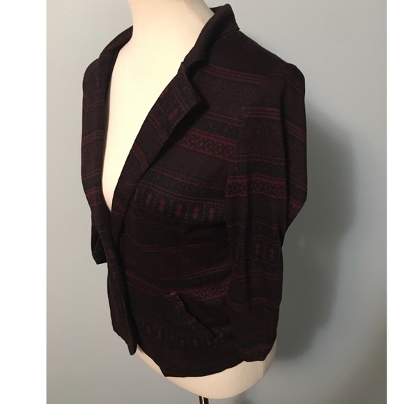 Women’s Burgundy and Black Blazer - Picture 2 of 4